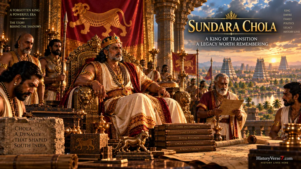 1-सुंदर-चोल-चोल-सिंहासन-पर-1024x576 सुंदर चोल का इतिहास: 10 ऐतिहासिक प्रमाण और चोल उत्तराधिकार की अनकही कहानी