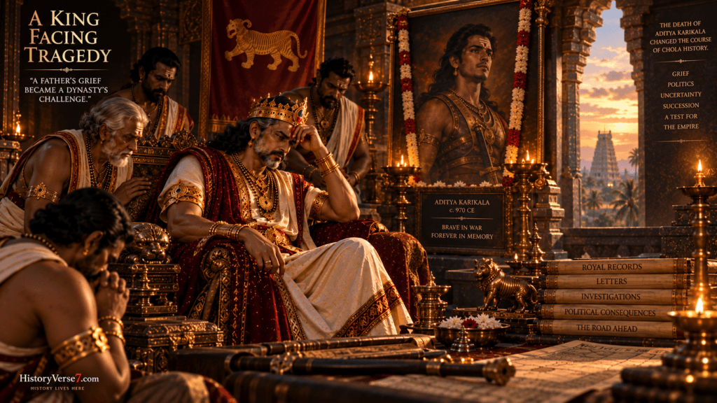 6-Sundara-Chola-mourning-Aditya-Karikala-1024x576 Sundara Chola and the Chola Succession Crisis: 10 Historical Truths About the King History Almost Forgot