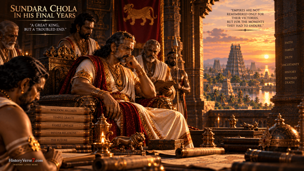 9-Sundara-Chola-in-his-final-years-1024x576 Sundara Chola and the Chola Succession Crisis: 10 Historical Truths About the King History Almost Forgot